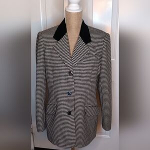 White Stag Black and White Houndstooth Blazer Size 10 (pit to pit-21" & 40" w)